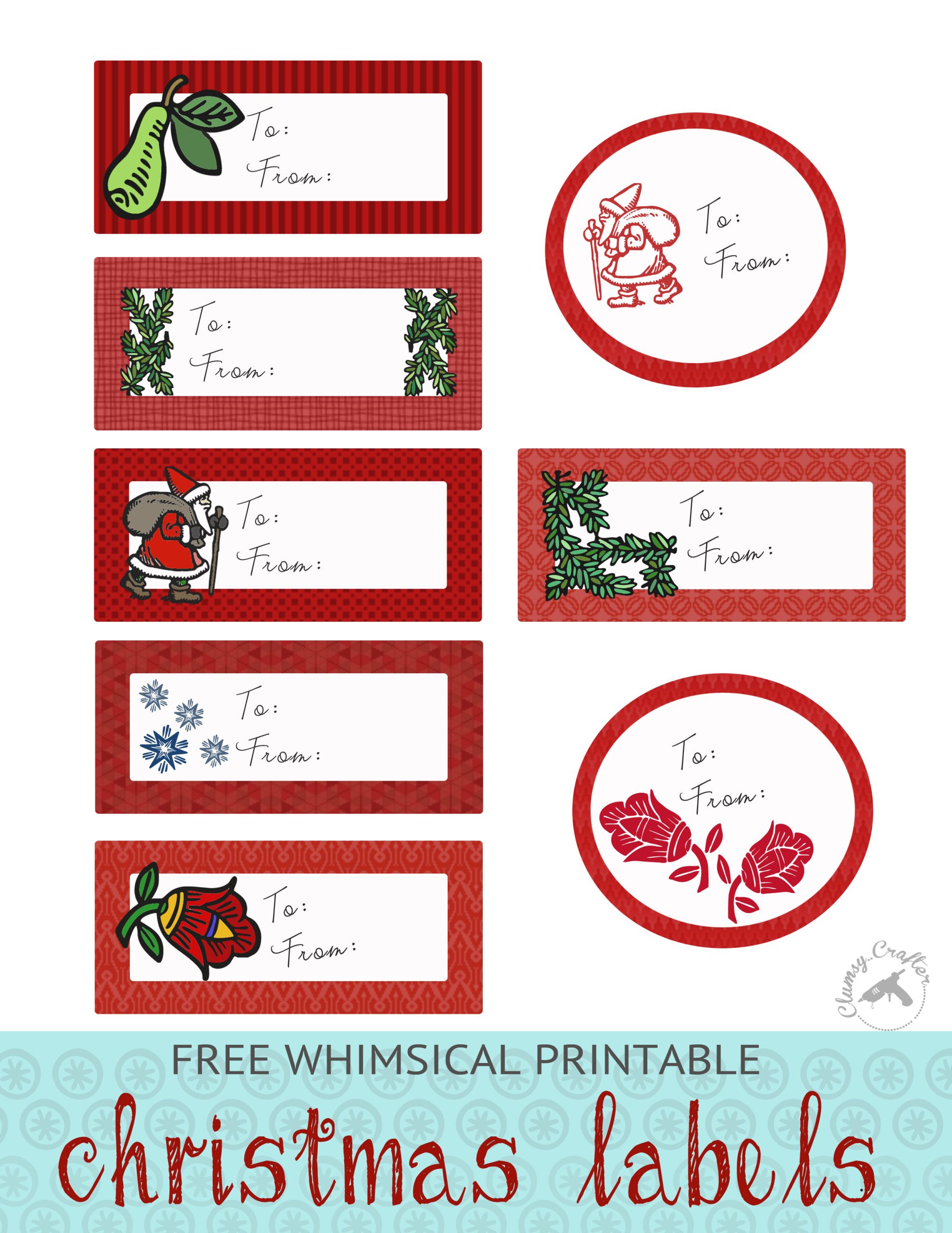 Printable Christmas Gift Labels Free