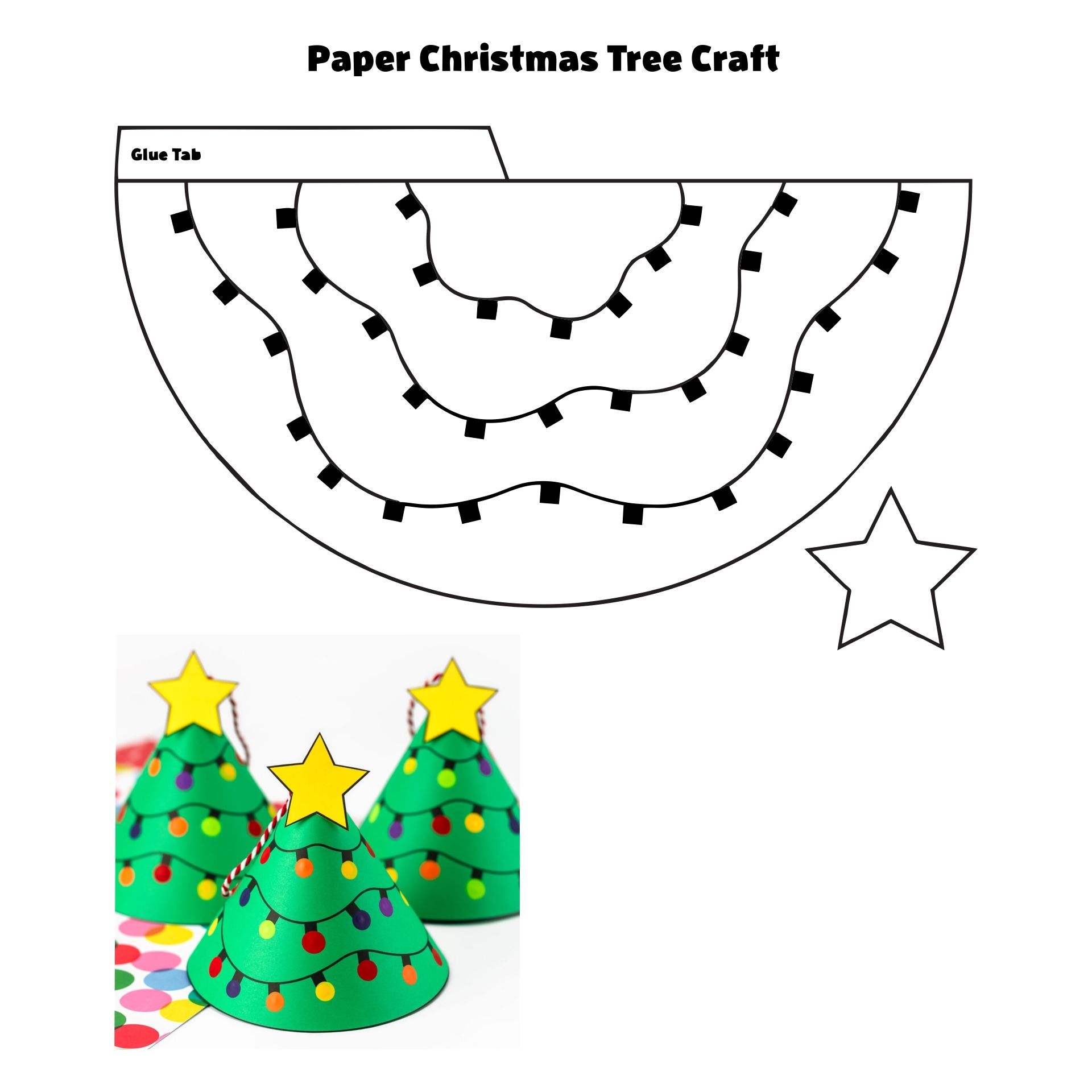 Printable Christmas Tree Craft Christmas Tree Crafts Kindergarten 