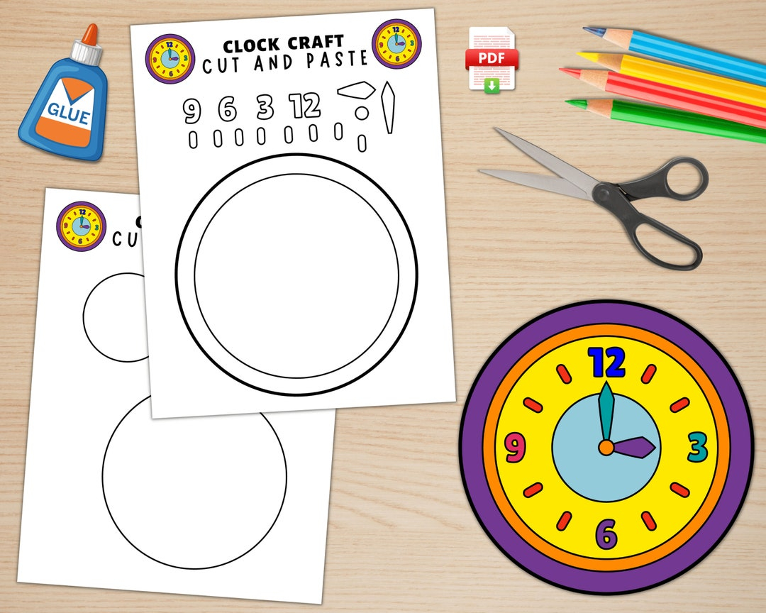 Printable Clock Craft For Kids Telling Time Activity Build A Clock 