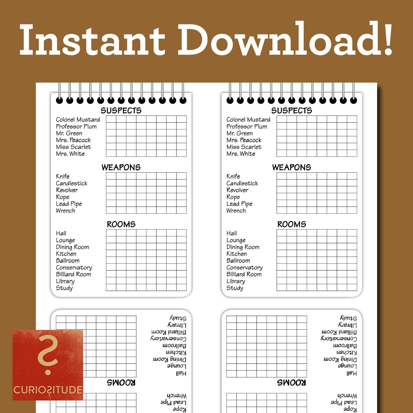 Printable Clue Detective Notes Printable Word Searches