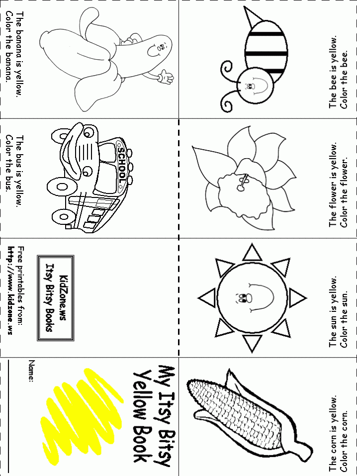 Printable Color Yellow Worksheets