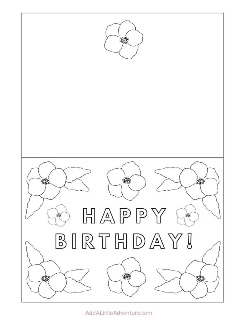 printable cards to color birthday