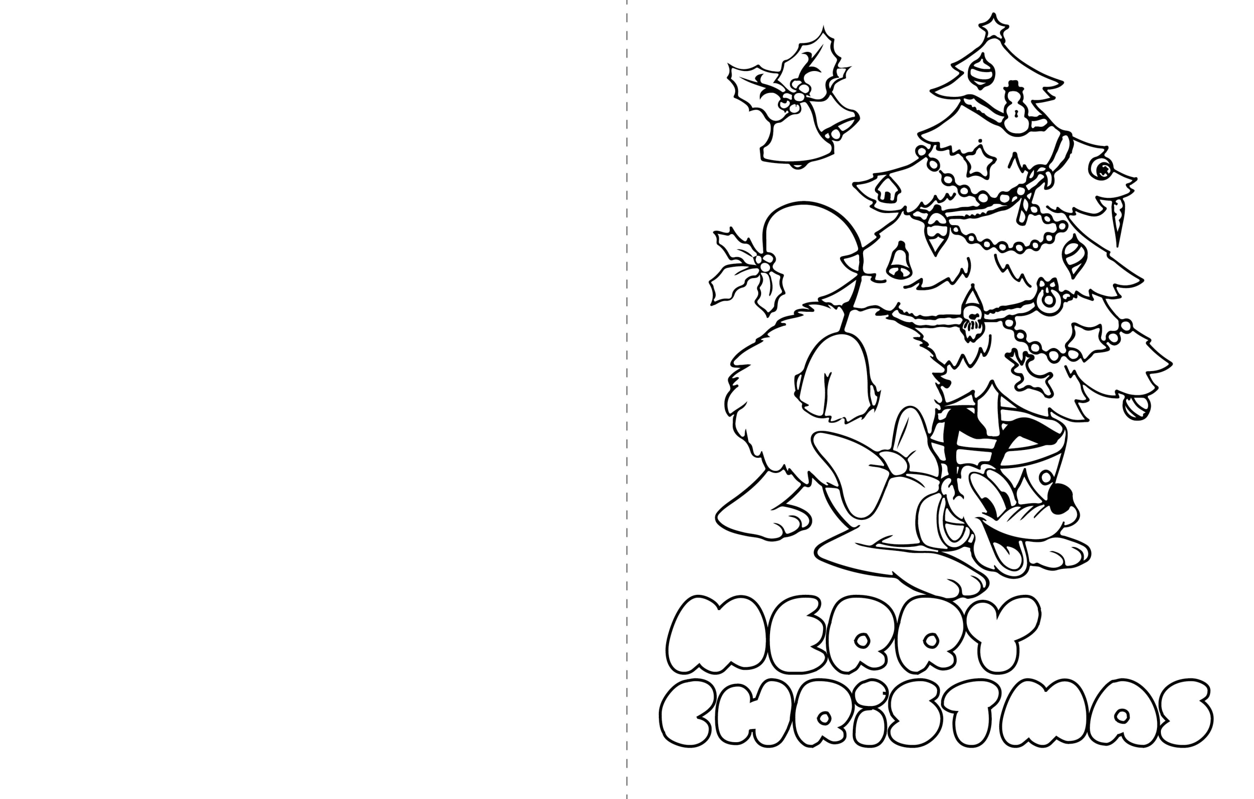 Printable Coloring Christmas Cards Kids