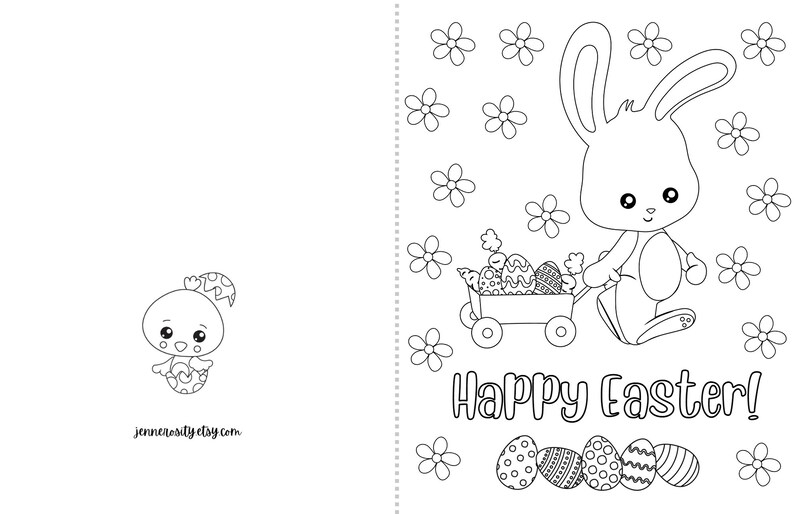 printable coloring easter cards