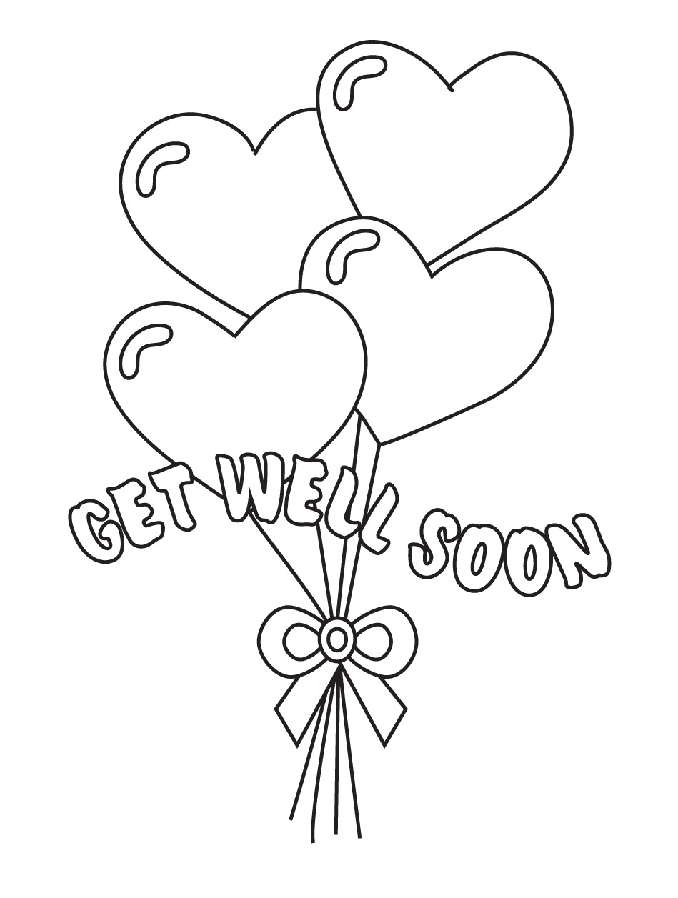 printable coloring get well soon cards