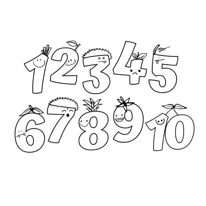 Printable Coloring Numbers 1 10 Coloring Pages