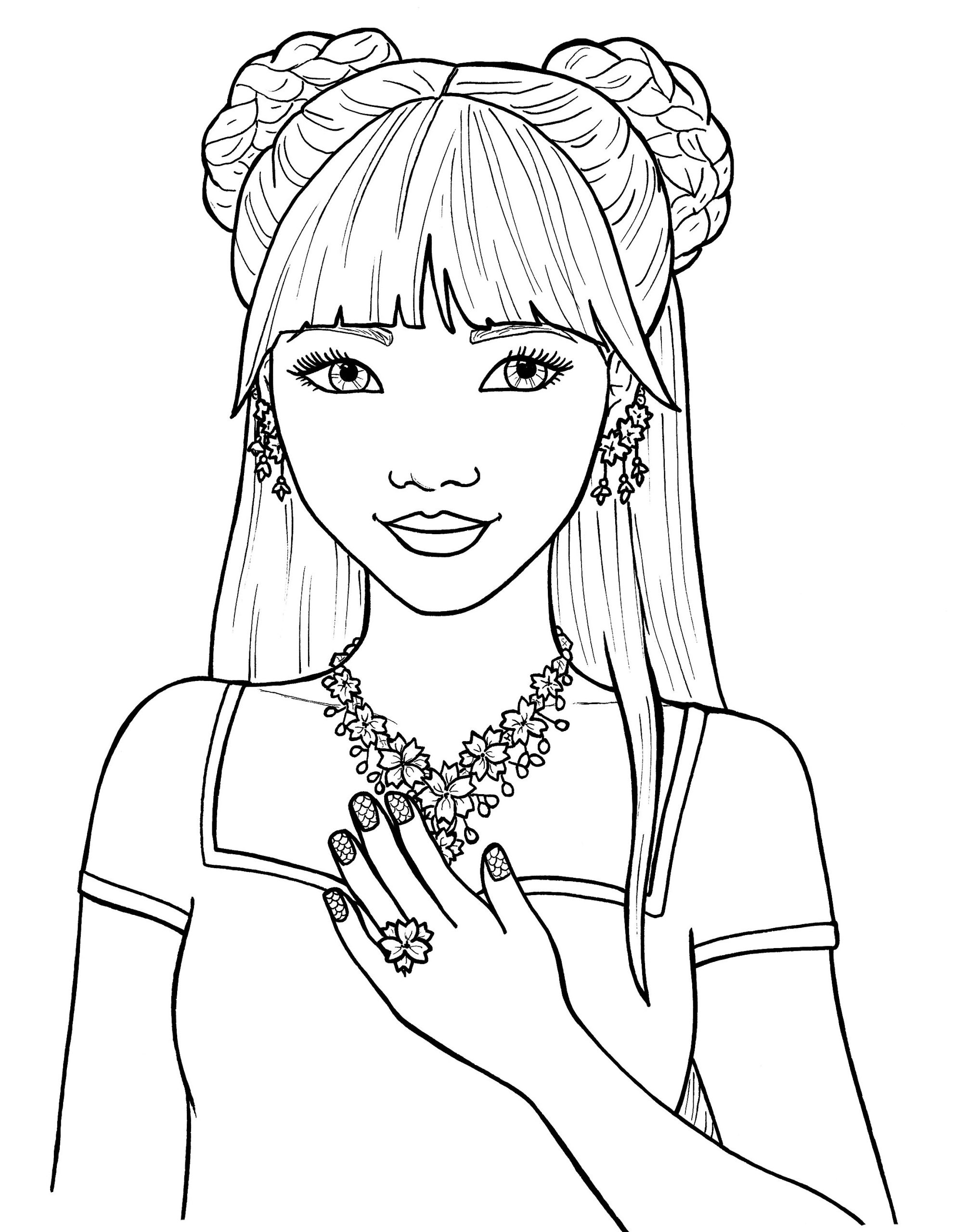 printable coloring girls
