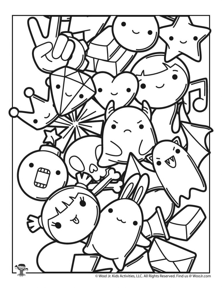 printable colouring pages kawaii