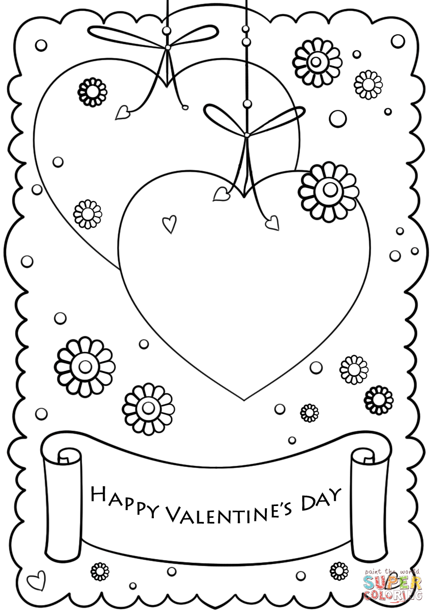 Printable Coloring Valentine Cards