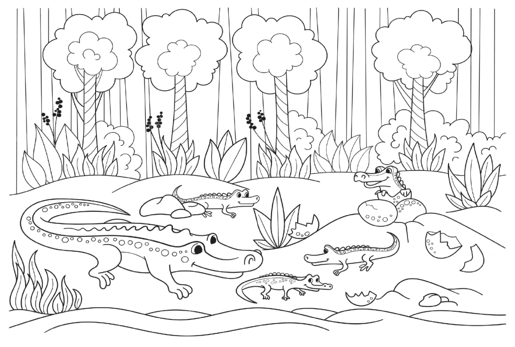 Printable Crocodile Coloring Page Free Printable Coloring Pages