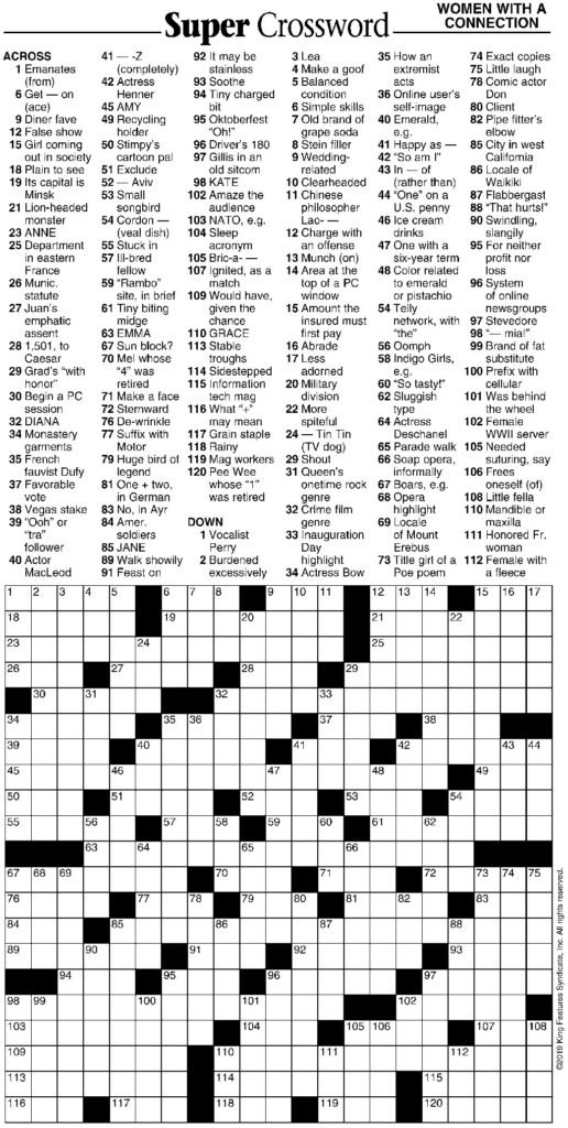 challenging crossword puzzles printable