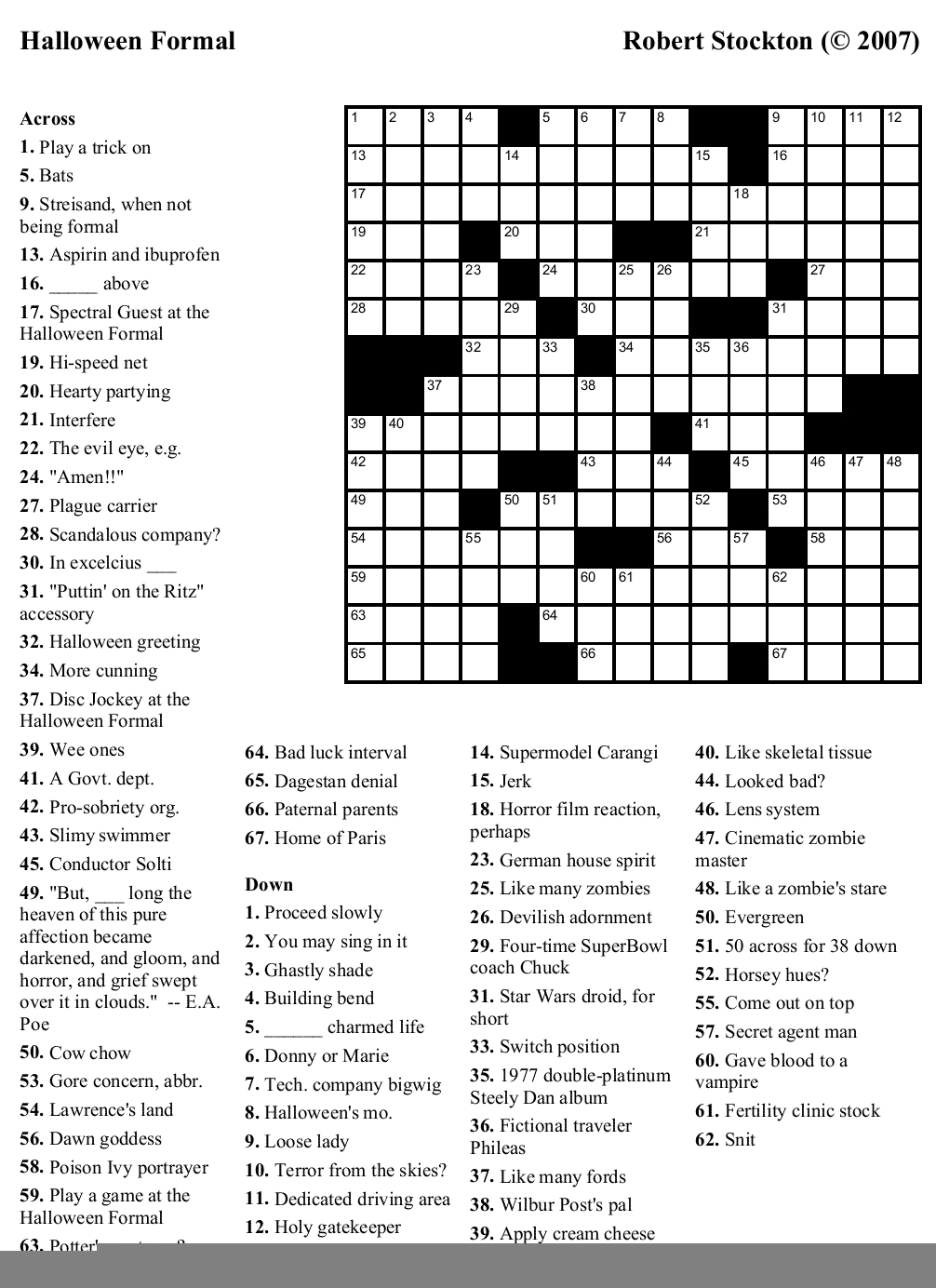 Printable Crossword Puzzles Challenging Printable Crossword Puzzles