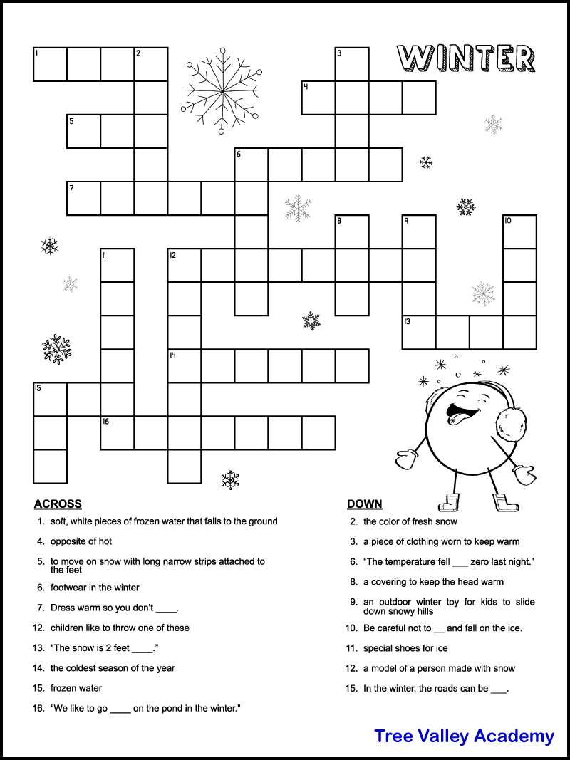 fun crossword puzzles printable