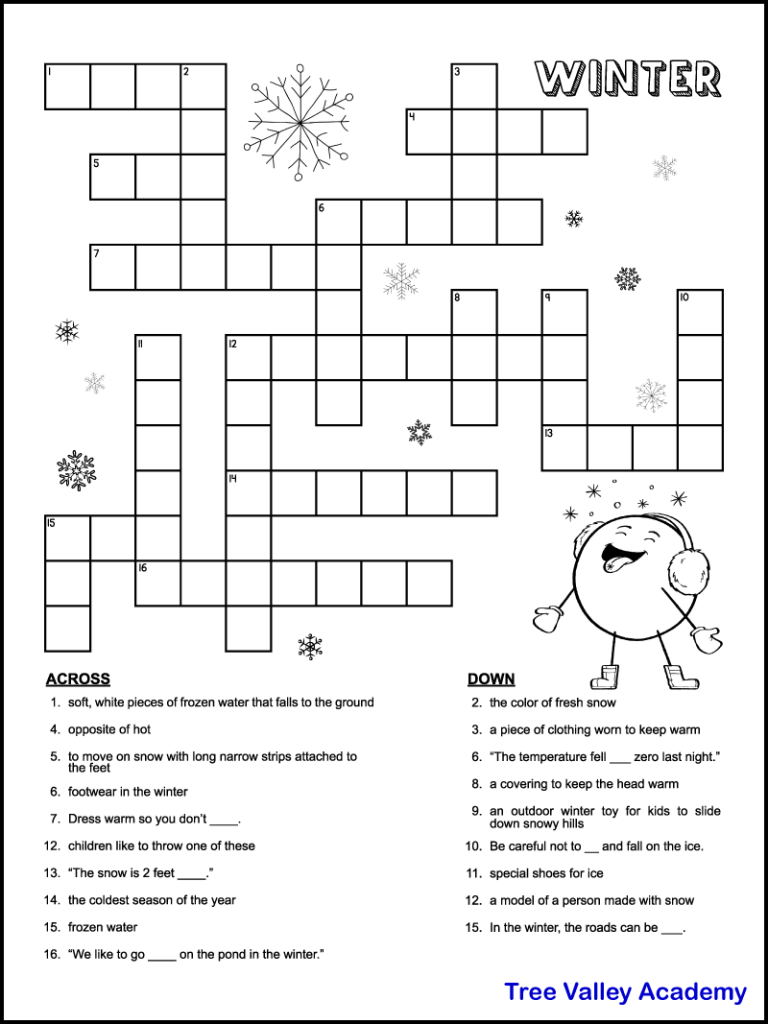 Printable Crossword Puzzles For Beginners Free Crossword Puzzles