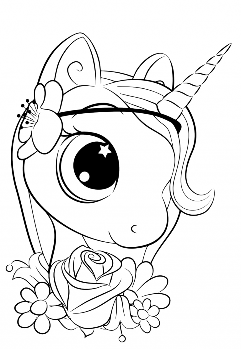 printable cute unicorn coloring pages for adults