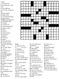 commuter crossword puzzle printable