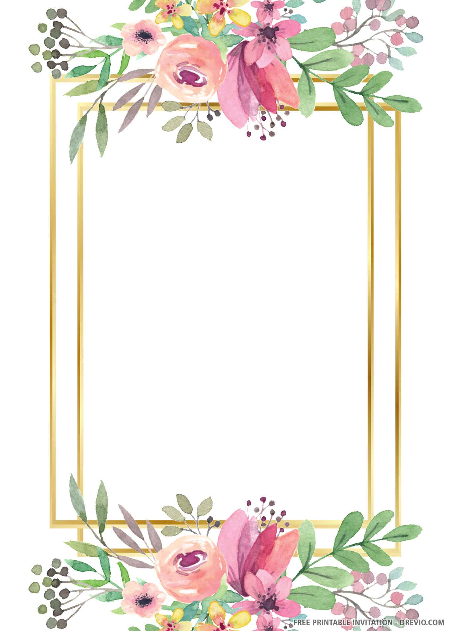 Printable Downloadable Wedding Invitation Template Printable Templates