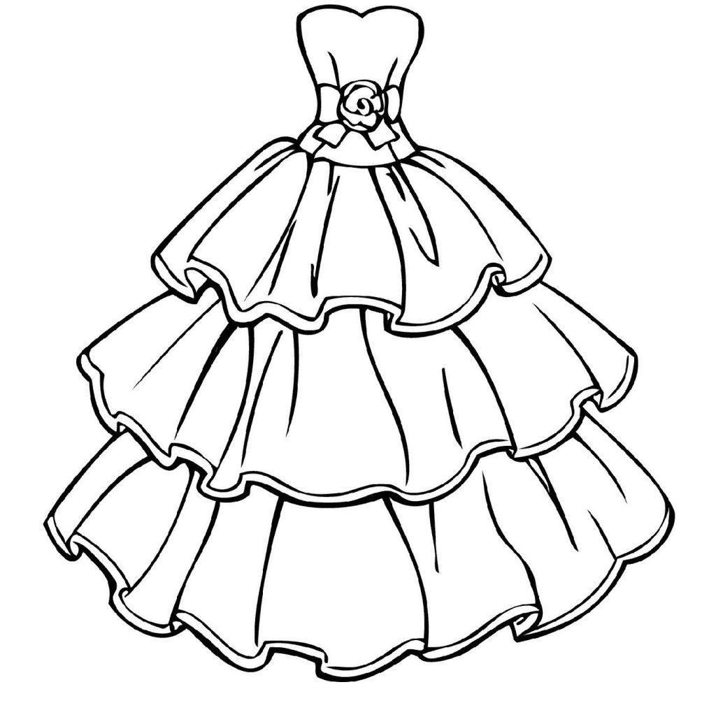 Printable Dresses Coloring Pages