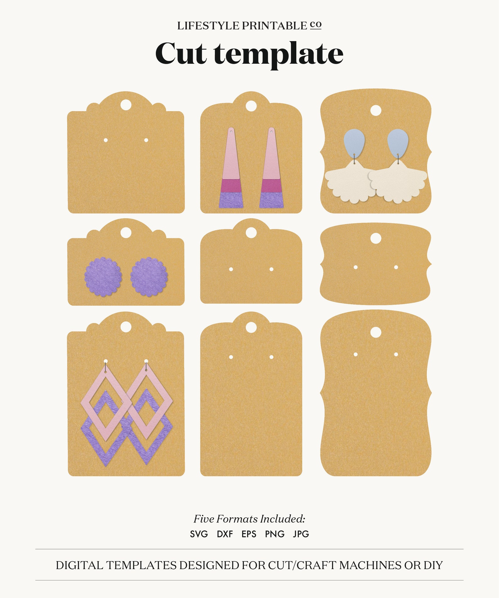 Printable Earring Card Template Free Download