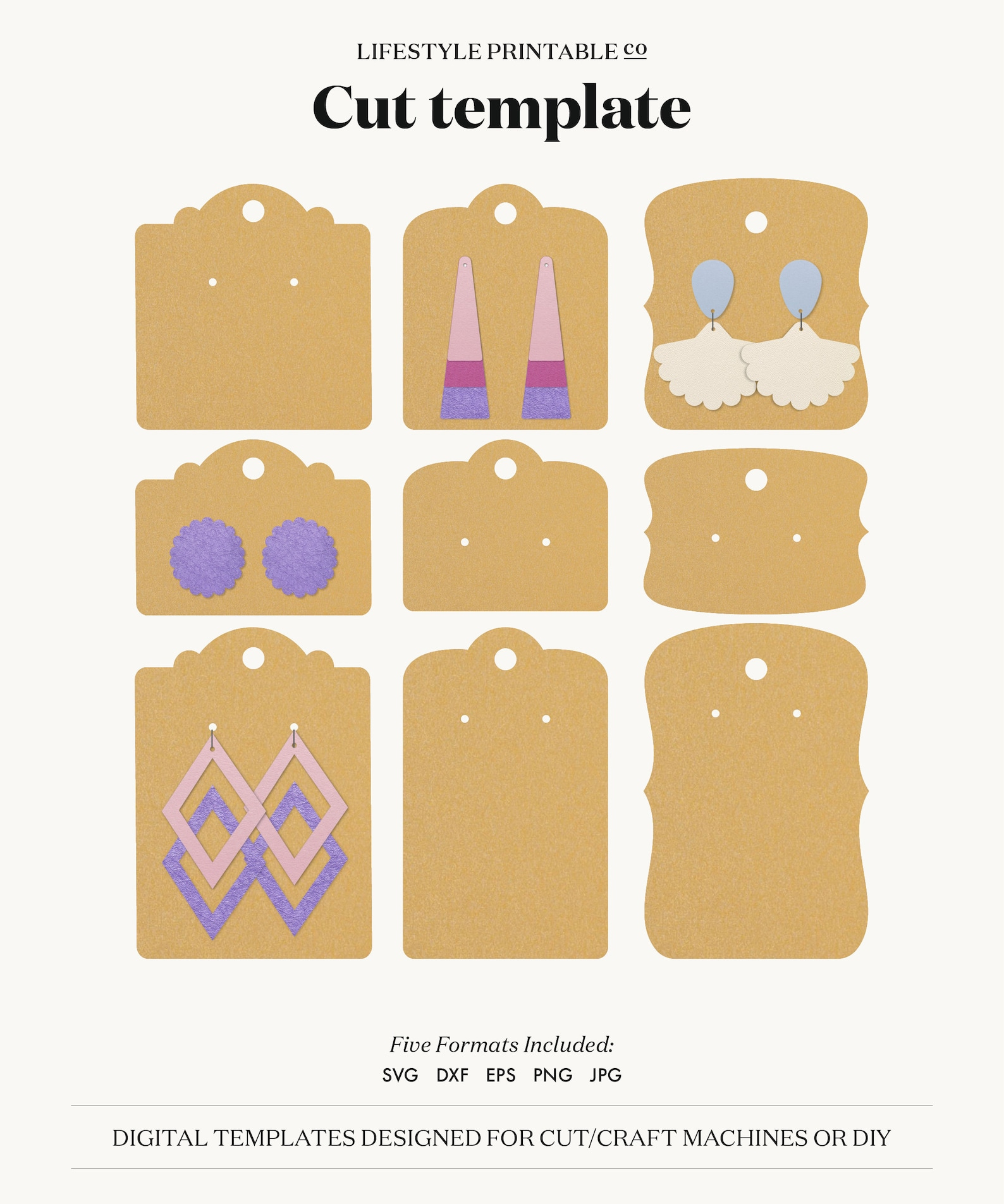 Printable Earring Card Template Free Download