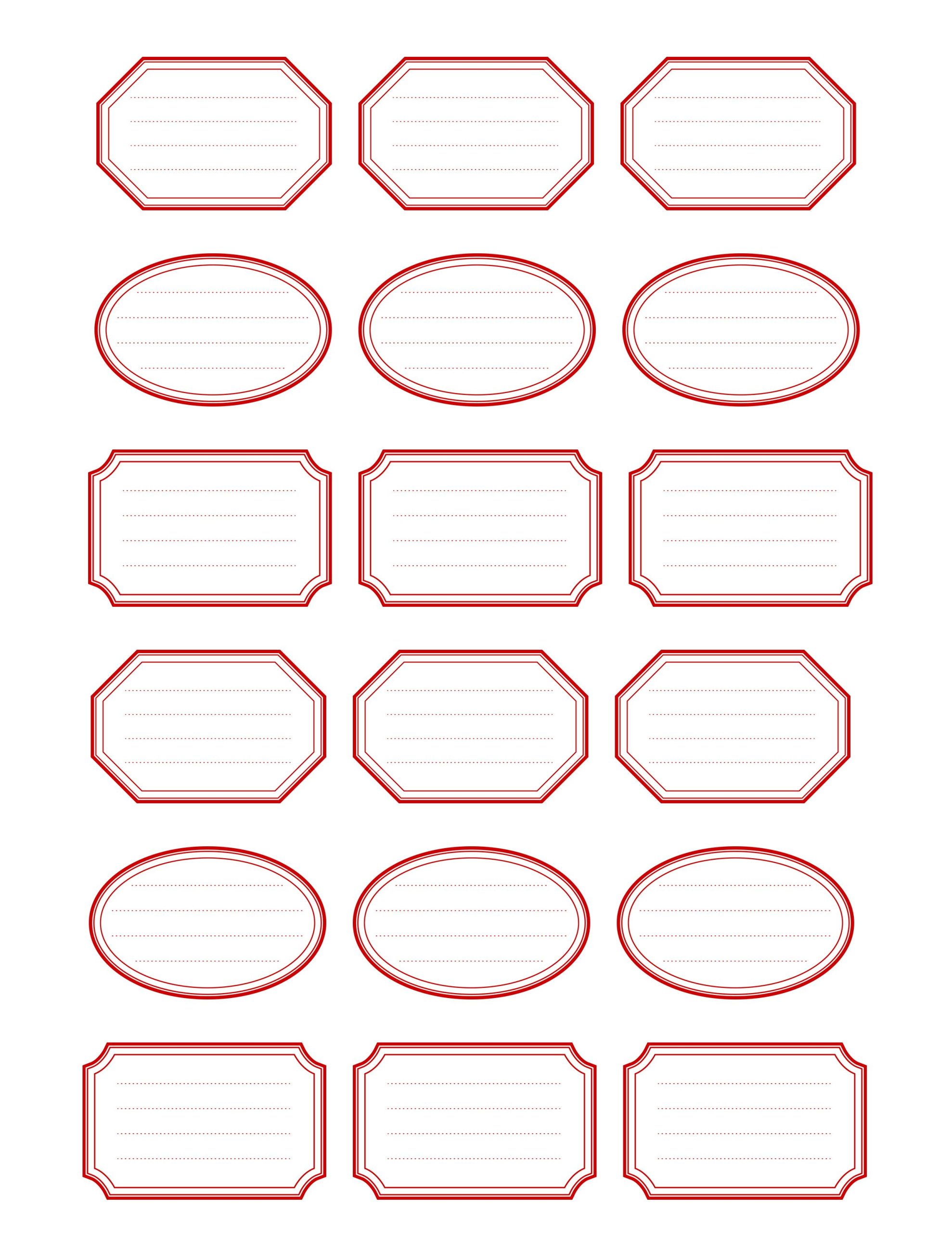 Printable Editable Labels