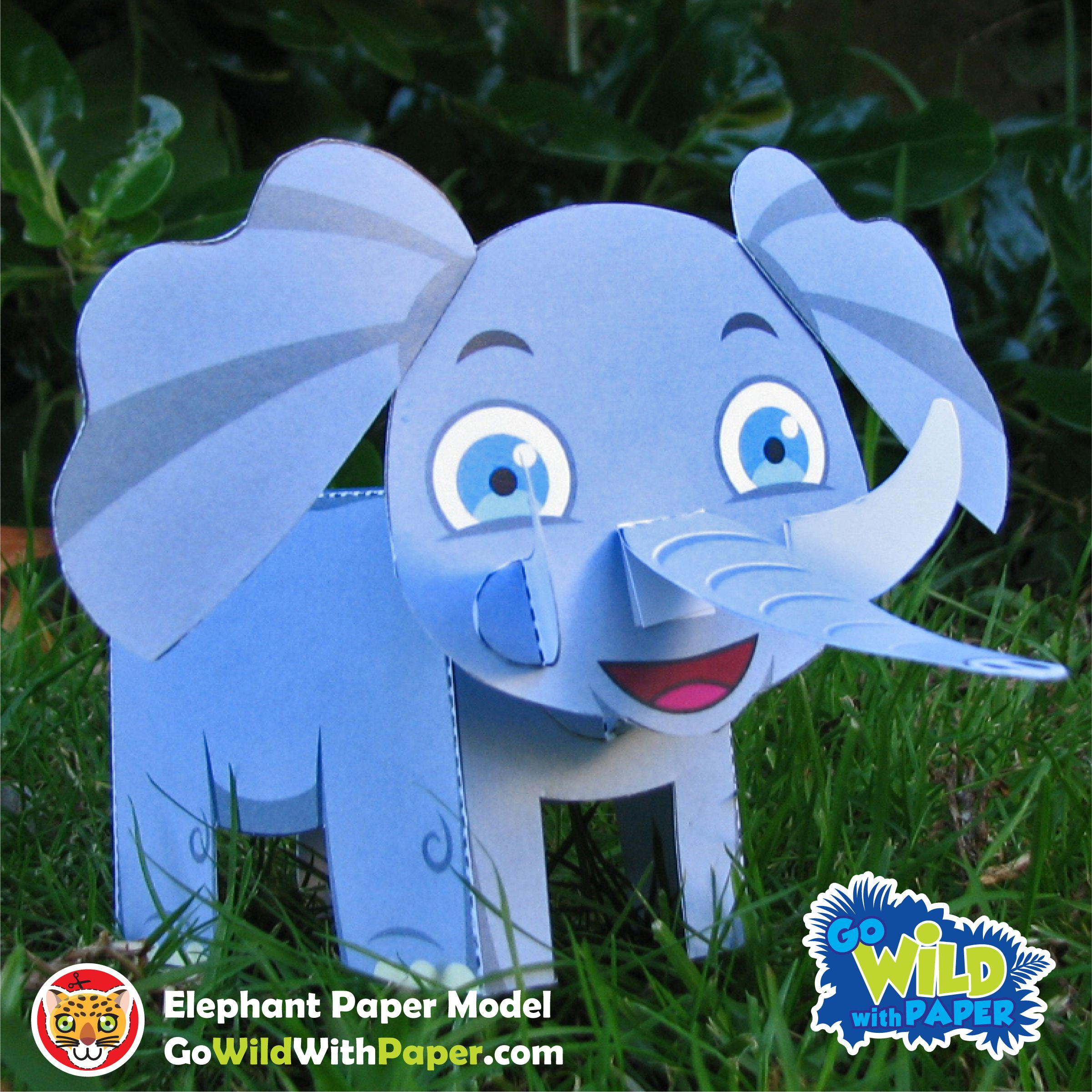Printable Elephant Paper Craft Template Linda Bail