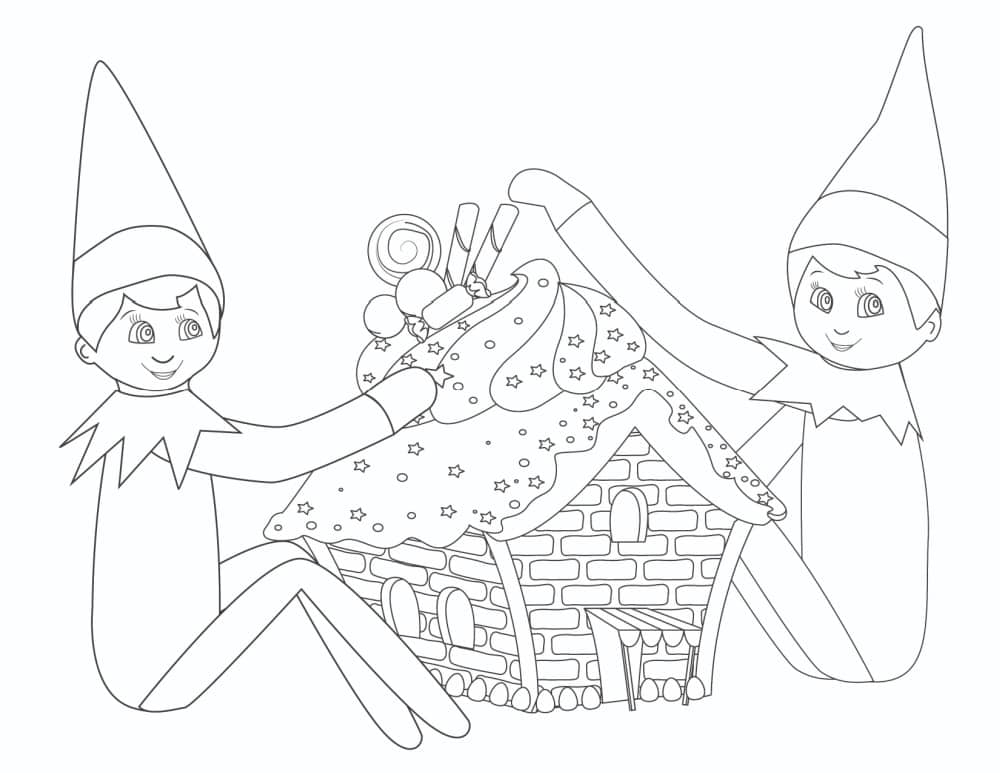 Printable Elf On Shelf Coloring Pages