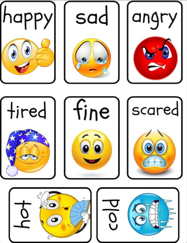 Printable Emotion Flash Cards