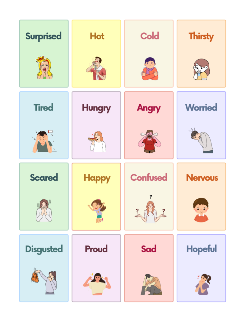Printable Emotion Flash Cards