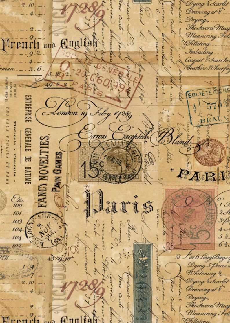Printable Ephemeral Vintage Digital Collage Sheet PDF JPG Etsy 