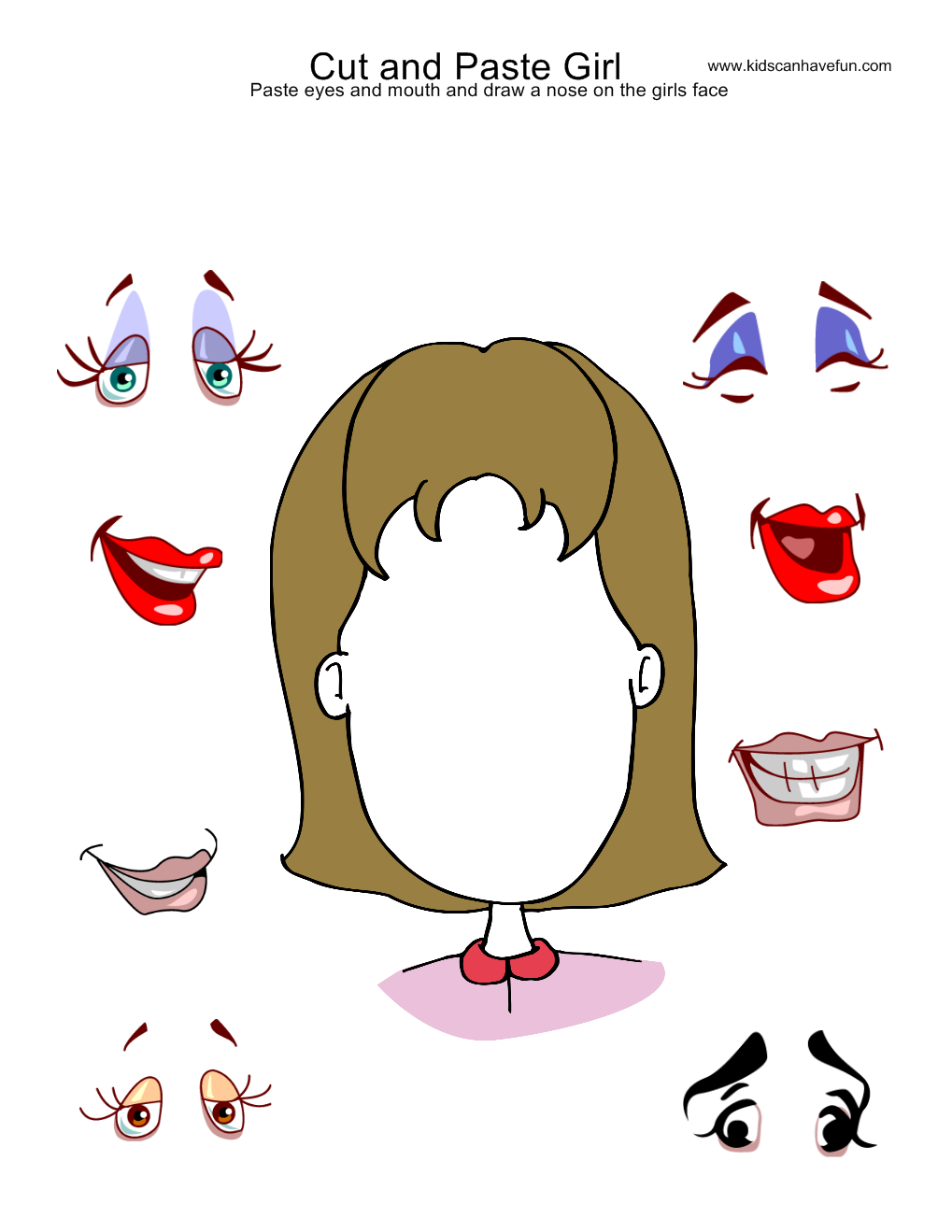 Printable Face Parts Cutouts