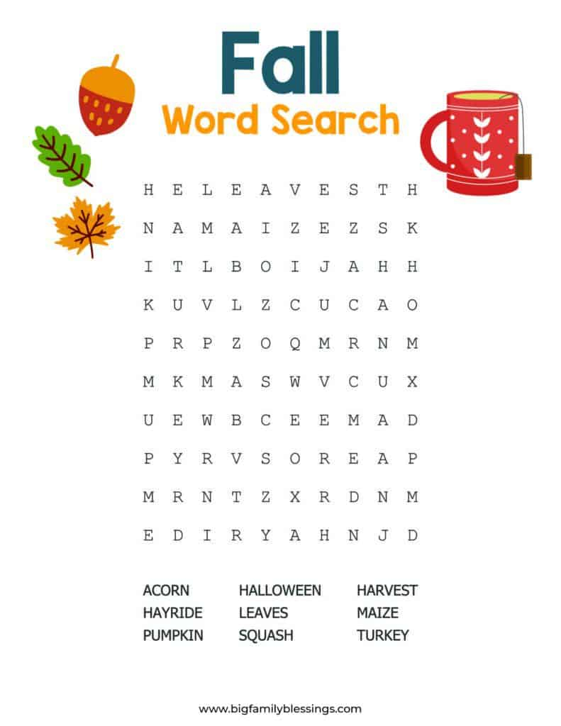 Printable Fall Activities