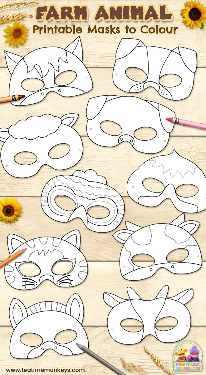 colouring animal masks colouring animal masks