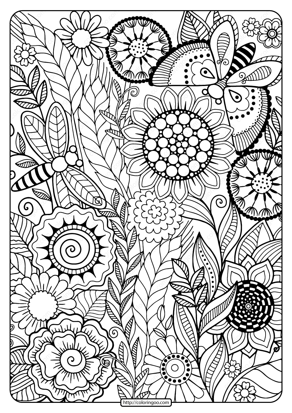 Printable Flower Coloring Pages Pdf