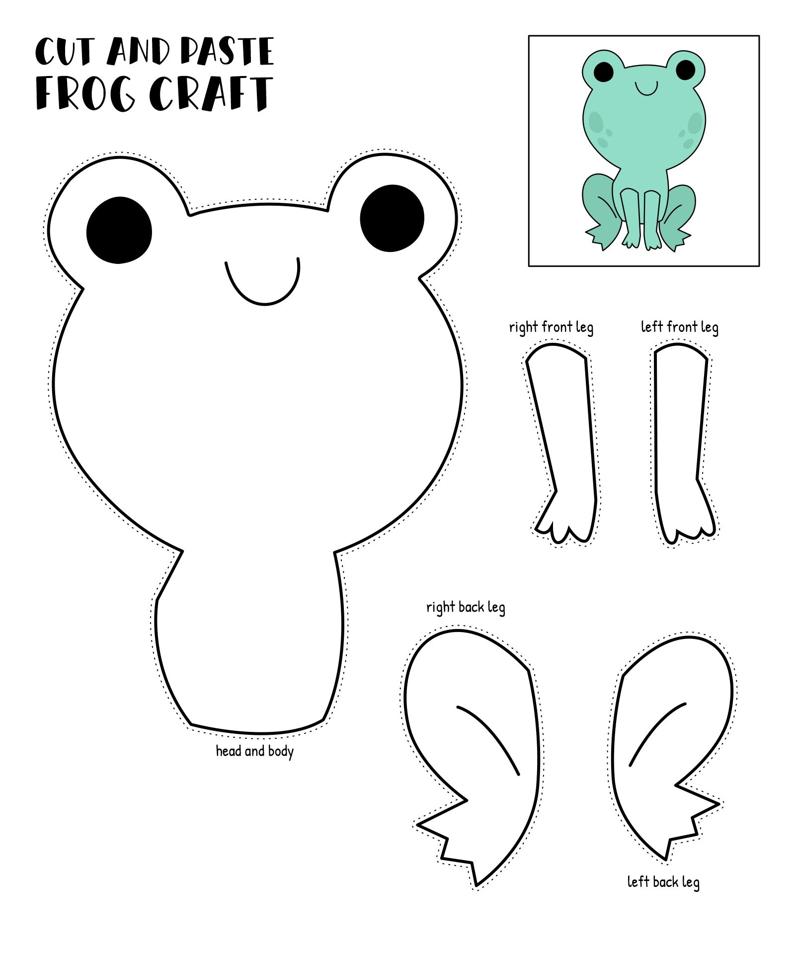 Printable Frog Crafts Free Printable Crafts Frog Crafts Printable 