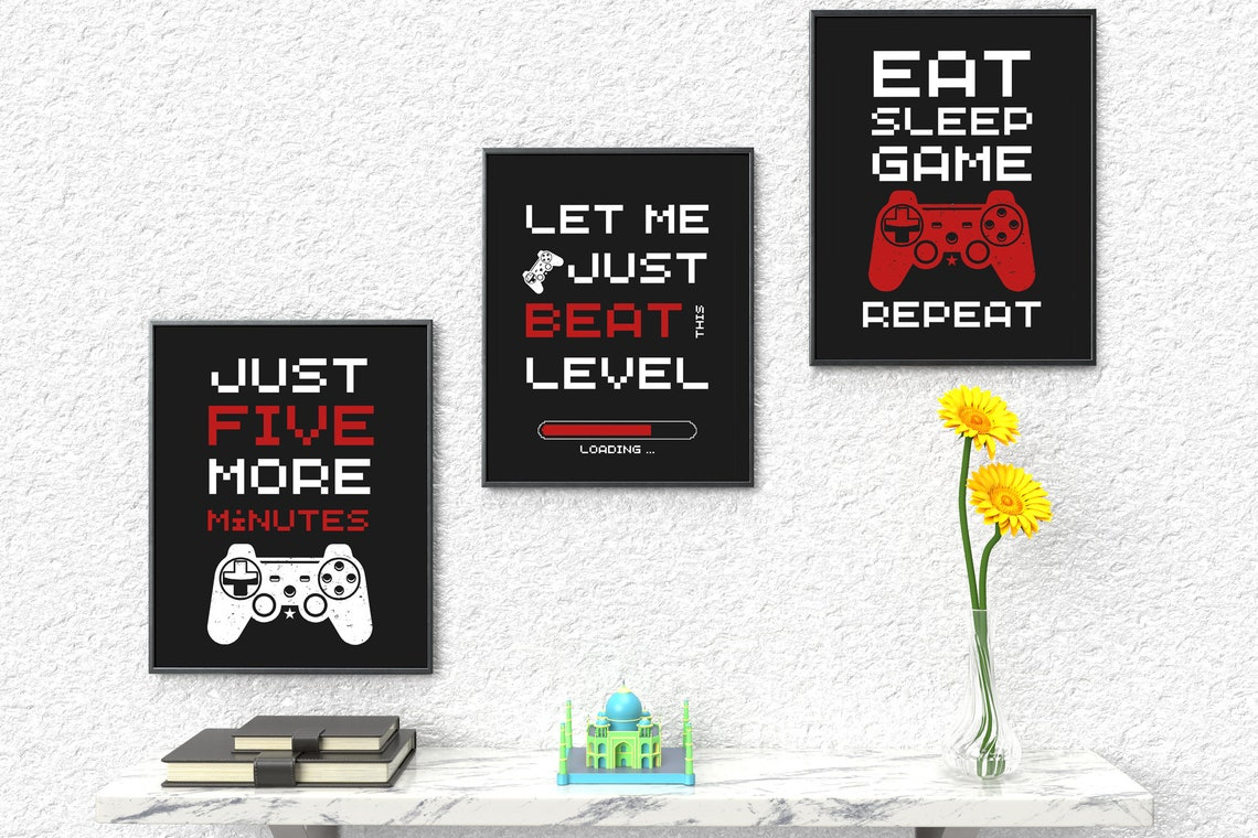 Printable Gamer Wall Art Wall Decor Set Of 3 Posters Gaming Art 