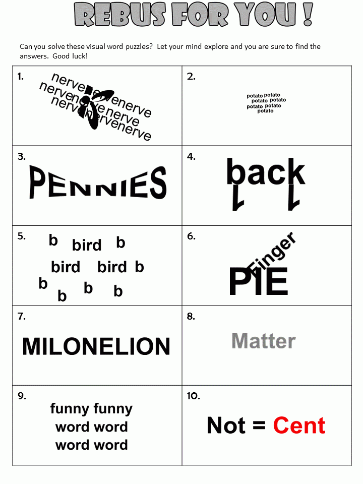 printable games for adults with answers