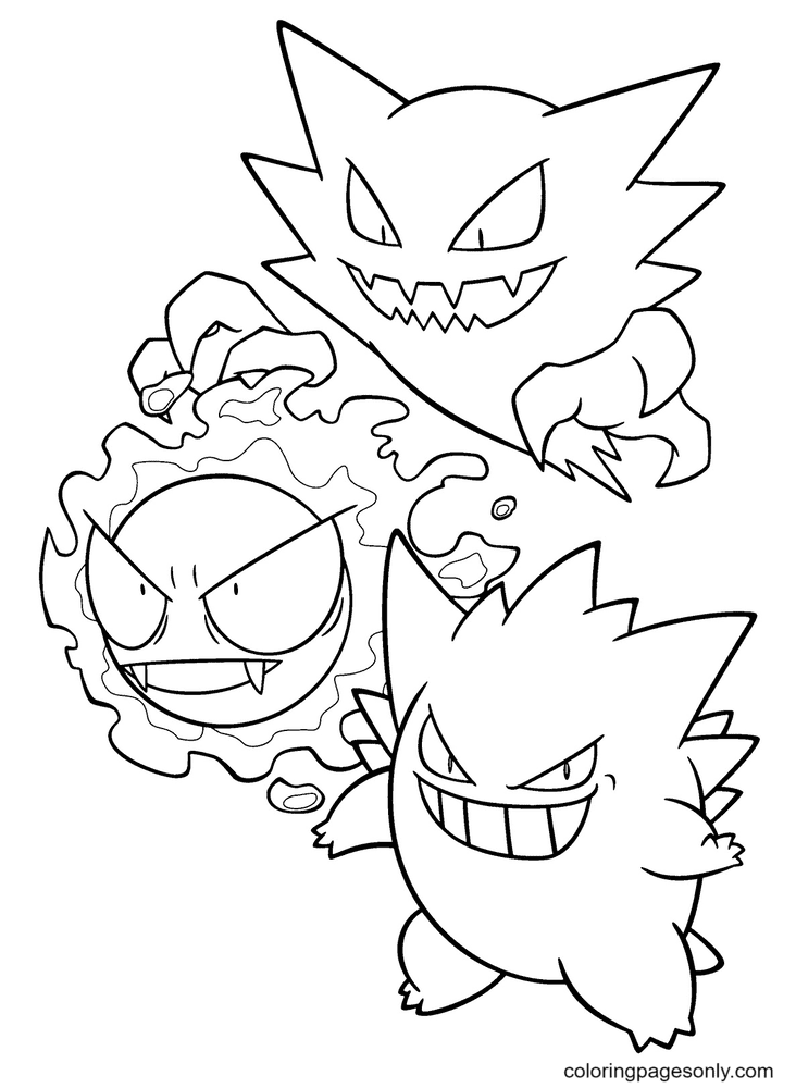 Printable Gengar Coloring Page Free Printable Coloring Pages
