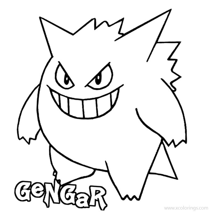 Printable Gengar Pokemon Coloring Pages XColorings