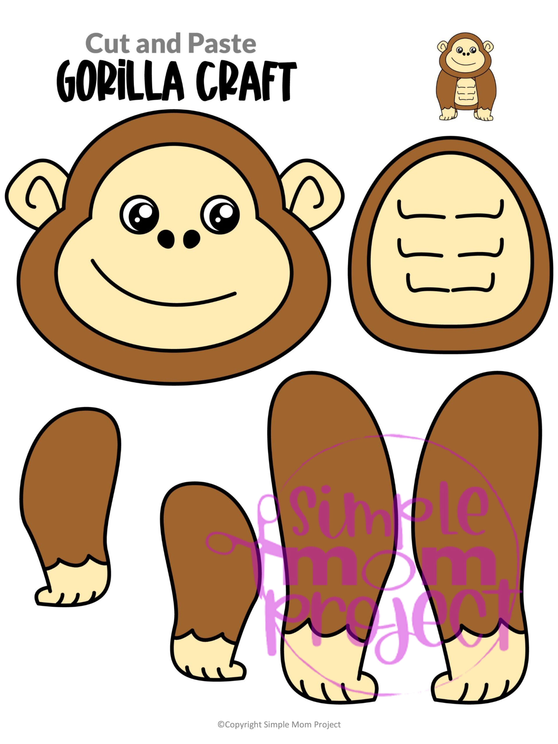 Printable Gorilla Craft Template Simple Mom Project
