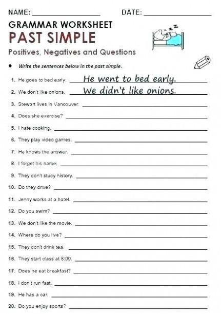 printable grammar activities