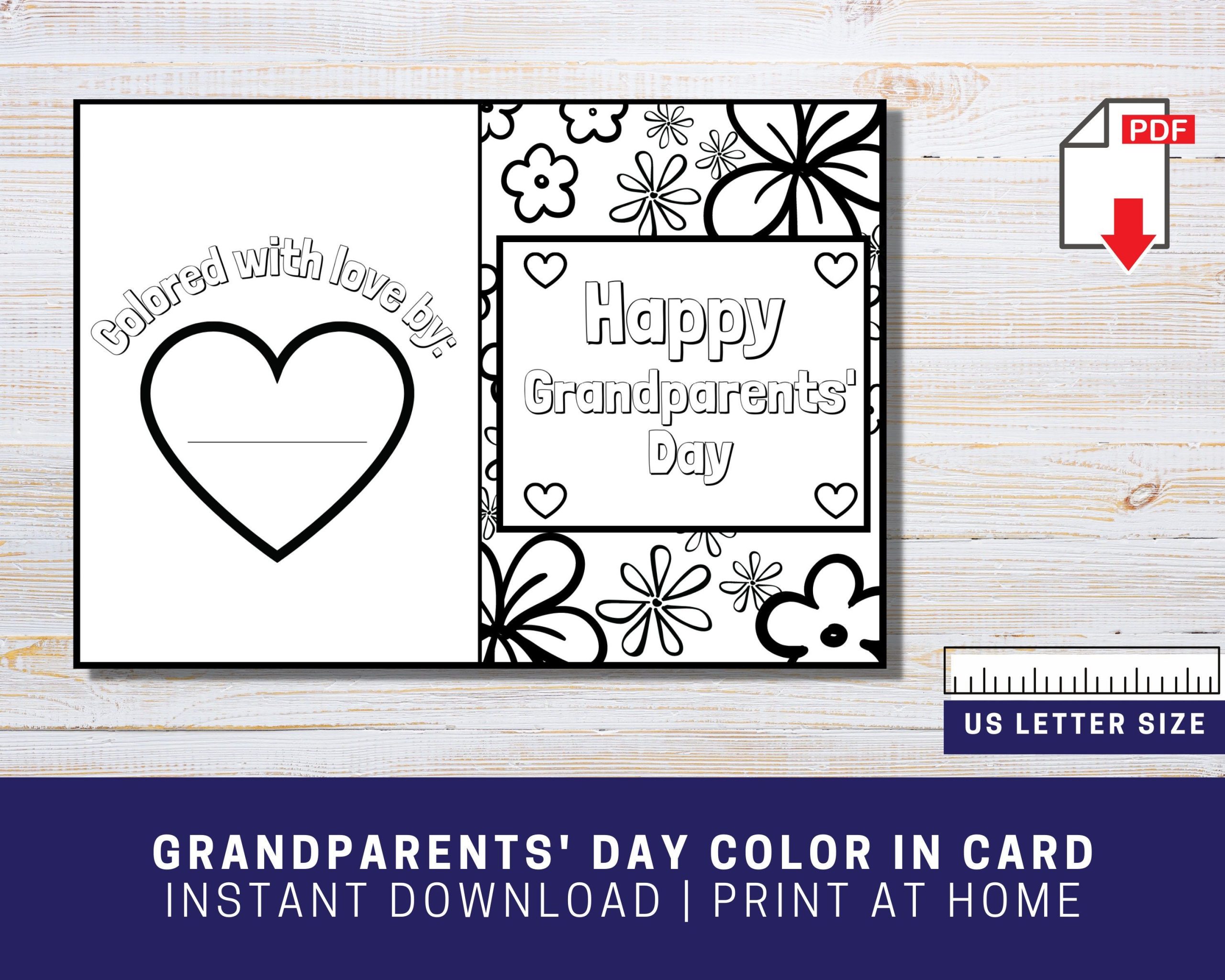 Printable Grandparents Day Color In Card Grandparents Day Craft 