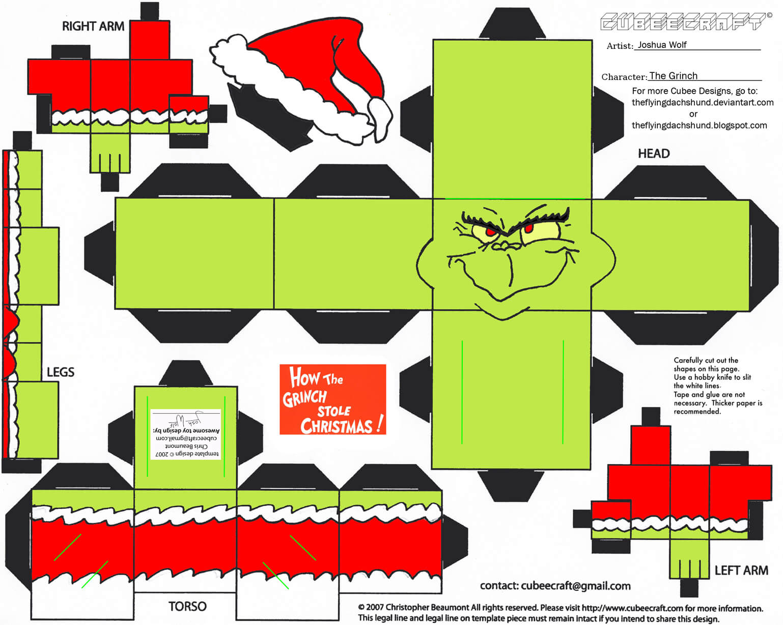 Printable Grinch Craft Template Printable Free Templates