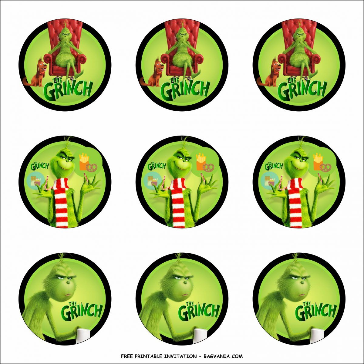 Printable Grinch Stickers Printable New Year Banners