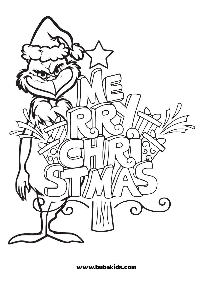 Printable Grinch With Christmas Tree Coloring Page In 2024 Christmas 