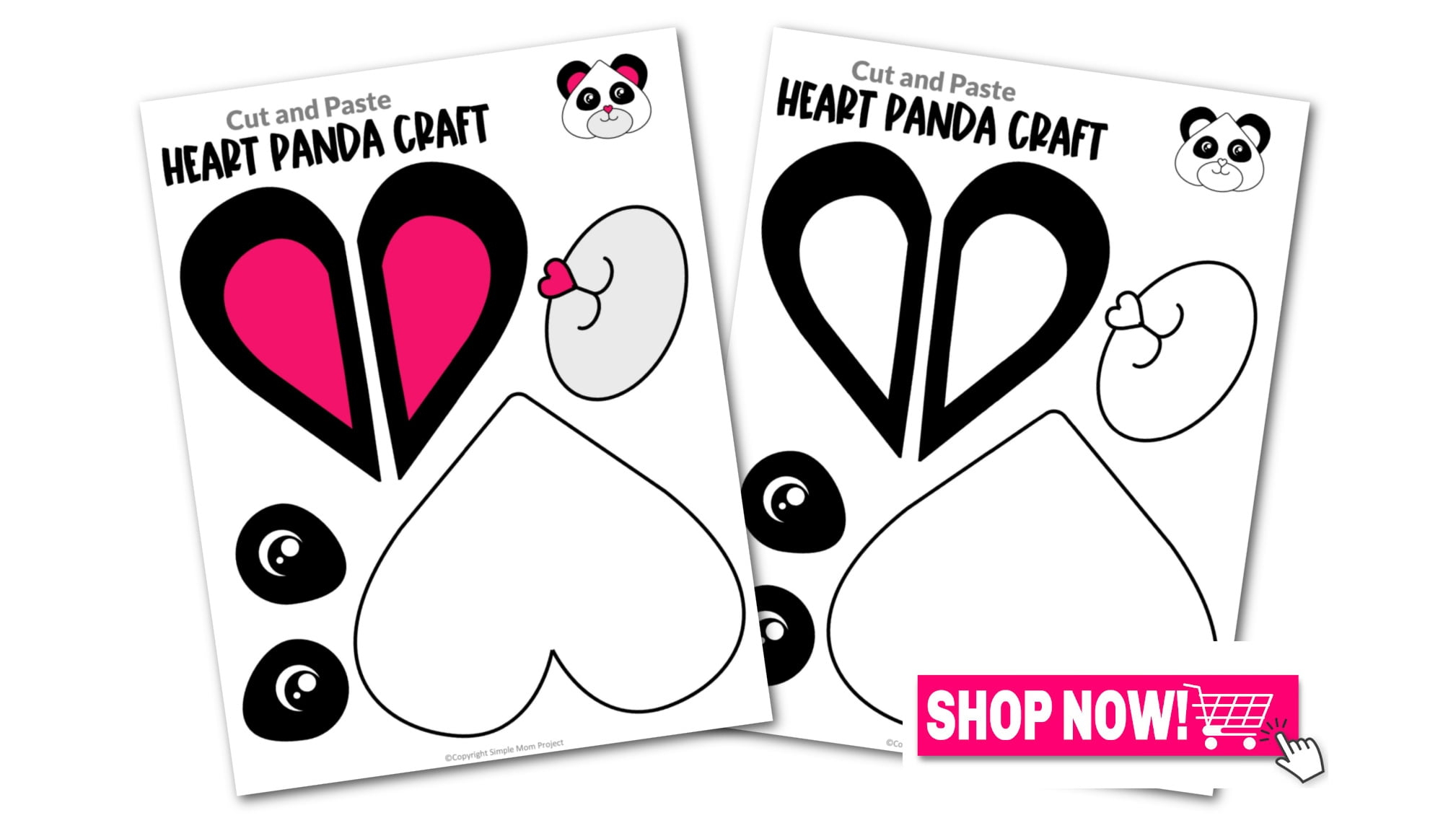 Printable Heart Panda Craft Template Simple Mom Project Printable Templates Online By Paul 