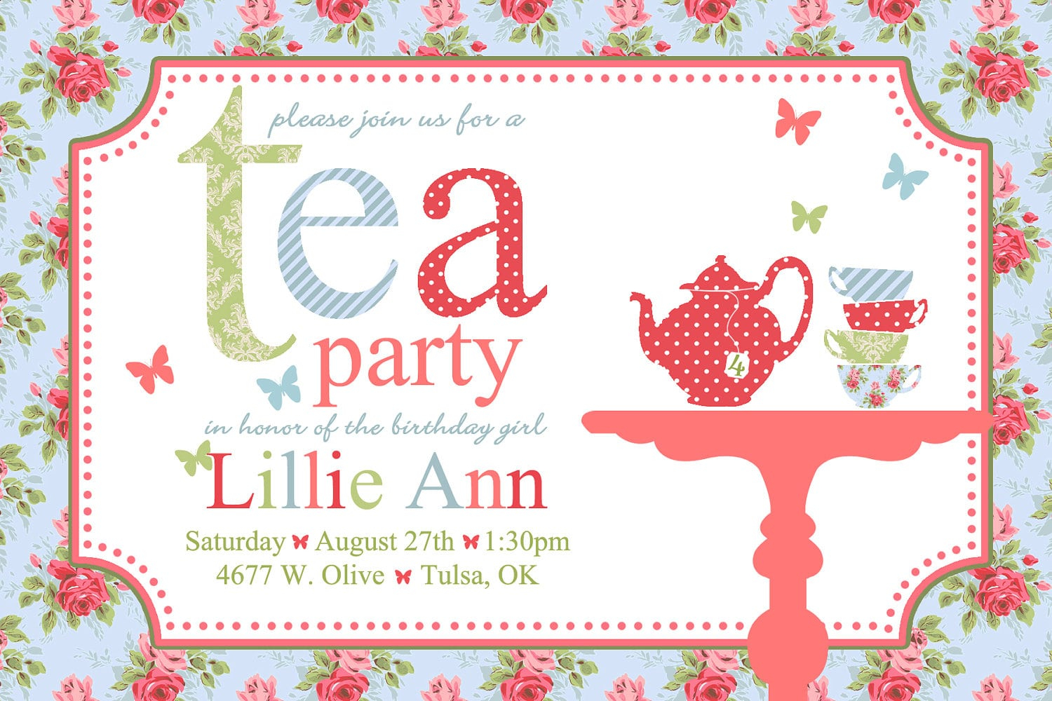 Printable High Tea Invitation Template Printable Templates