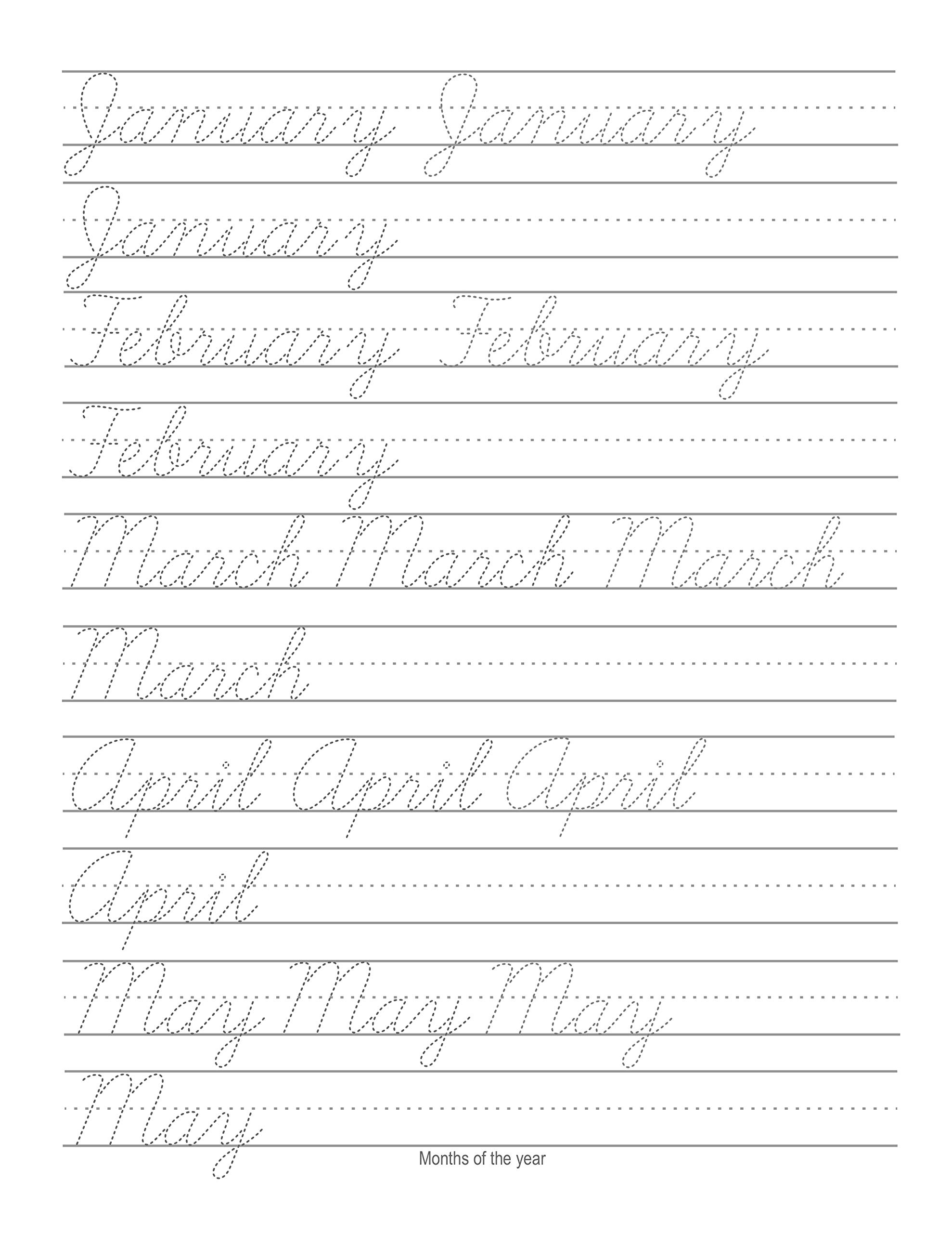 printable handwriting activities