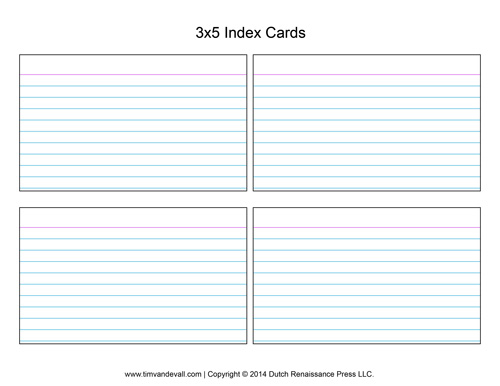 Printable Index Card Templates 3x5 And 4x6 Blank PDFs