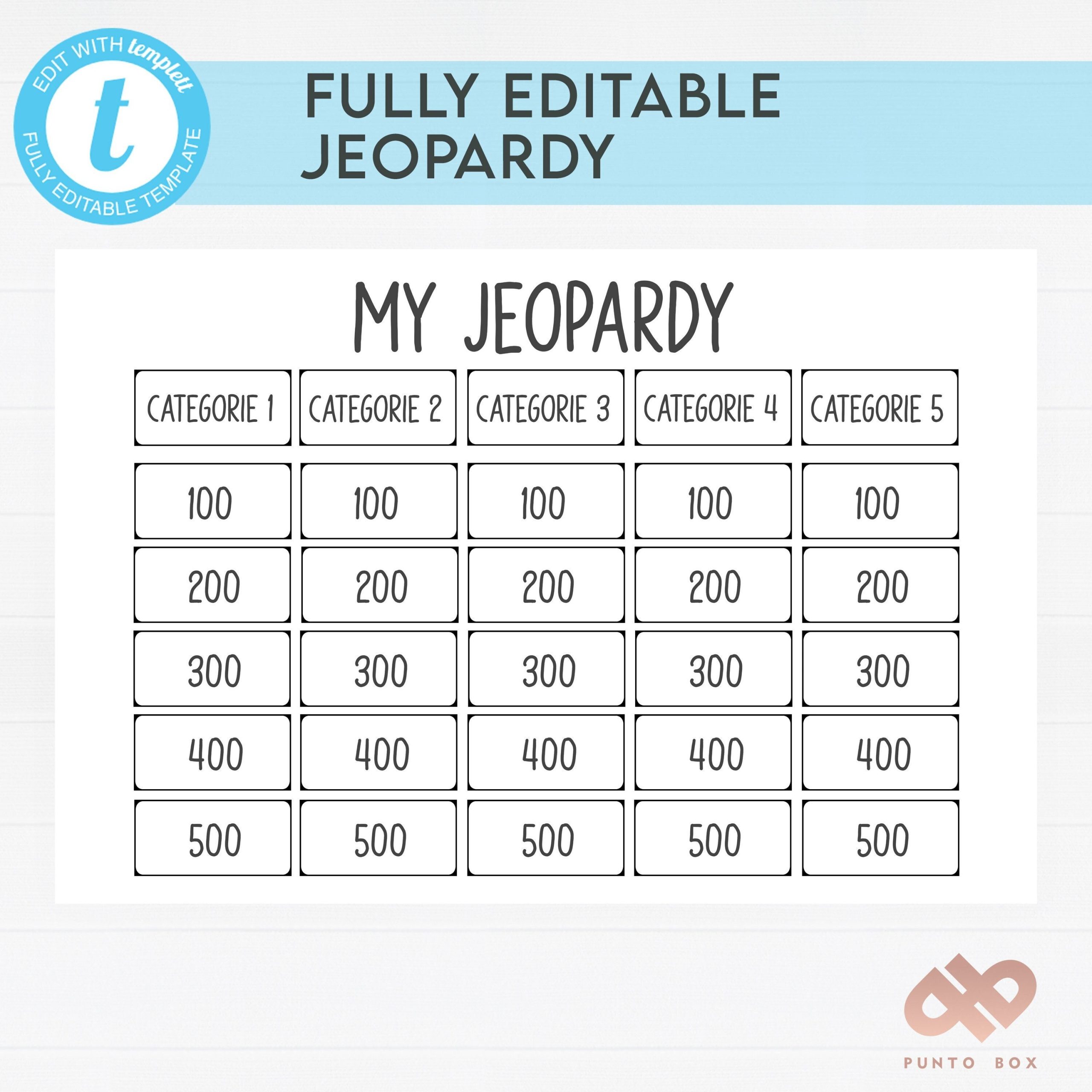 Printable Jeopardy Fully Editable Minimalist 24x36 Etsy 